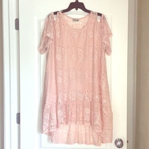 Lacey high low cold plus size top.